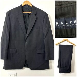 VTG 90s Ralph Lauren Wool Suit Set 48R 43x31 Gray Glen Plaid Power Suit Canada